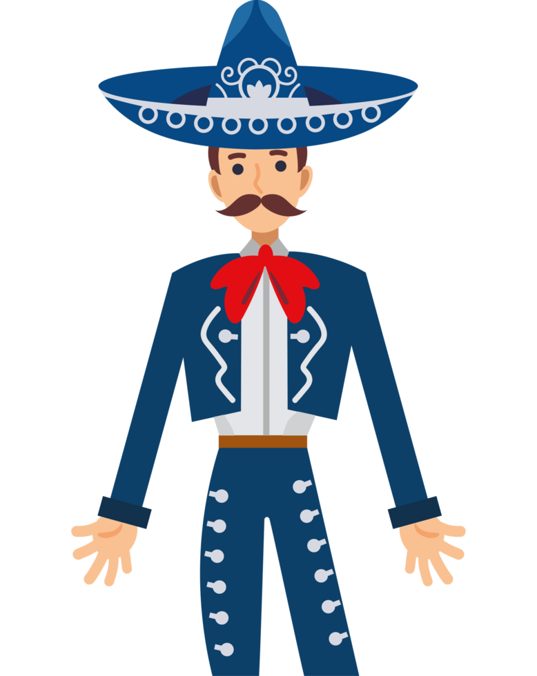 mexico charro with sombrero png