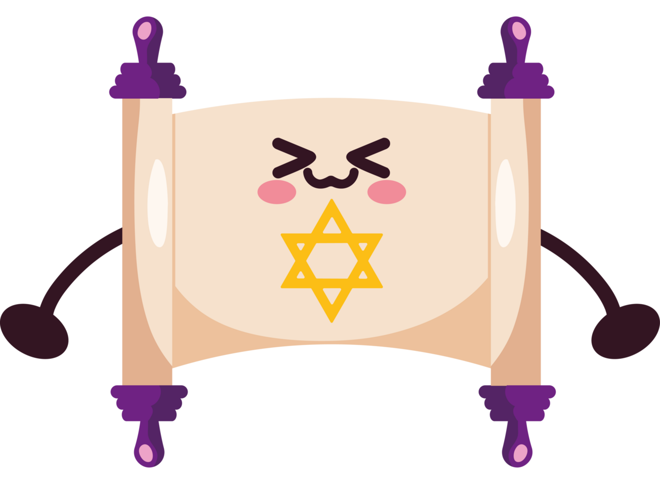 hanukkah character kawaii parchment png