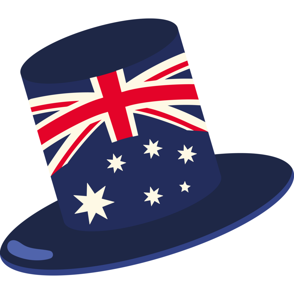 australia day flag in top hat png