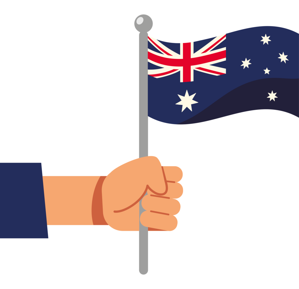 australia day flag in hand png