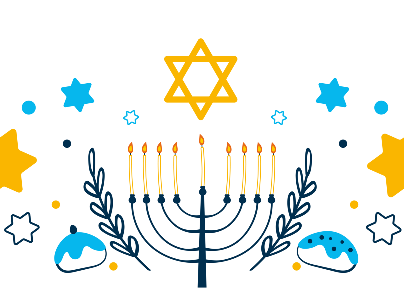 hanukkah base menorah and star png