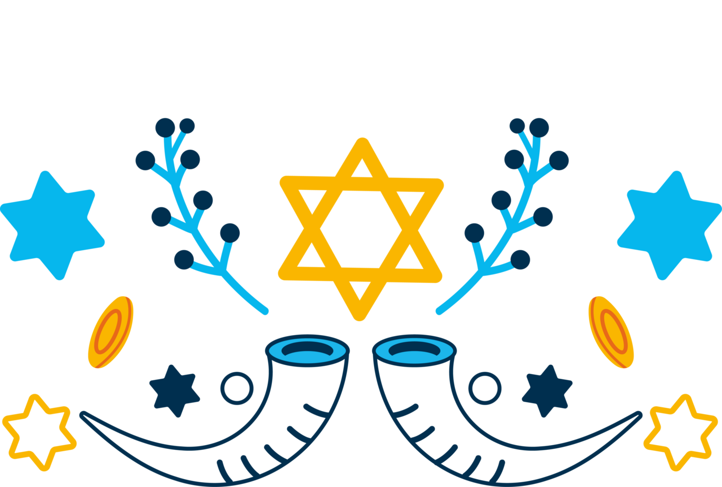 hanukkah frame star and horn png