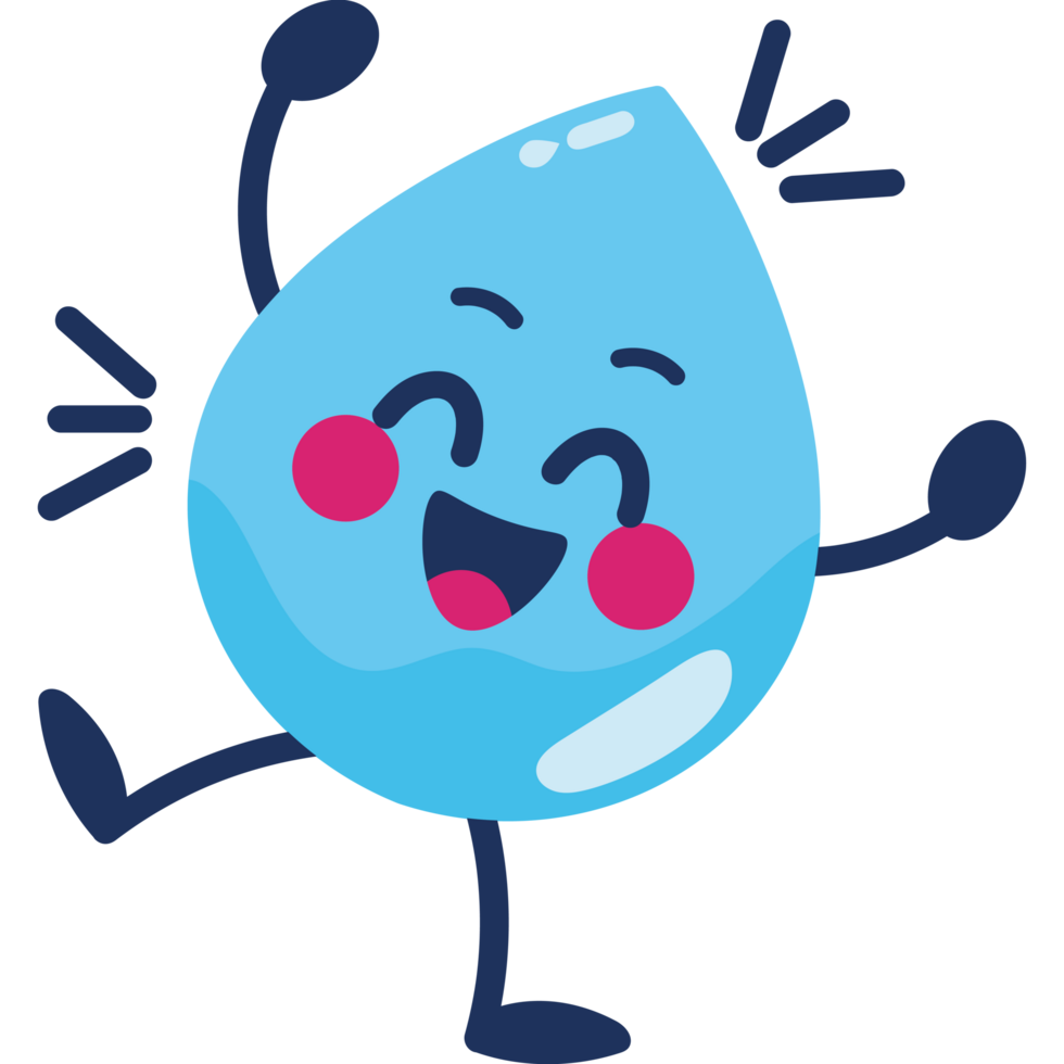 water day drop character happy png