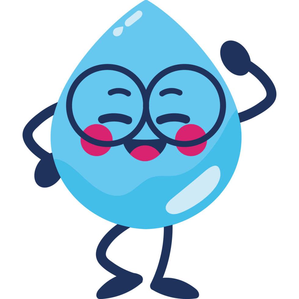water day drop character isolated png