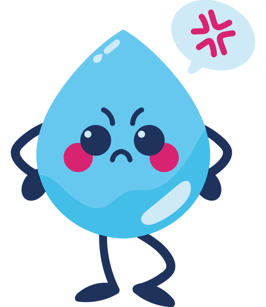 water day drop cartoon angry png