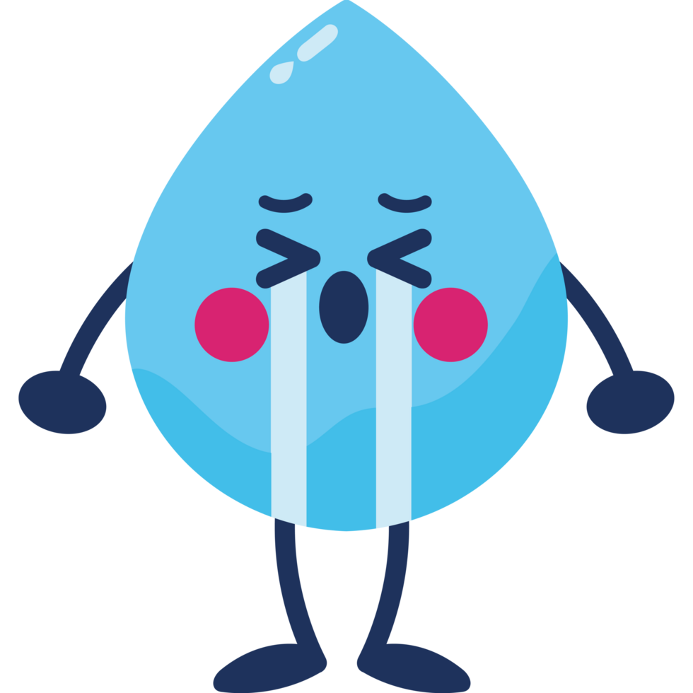 water day drop character crying png