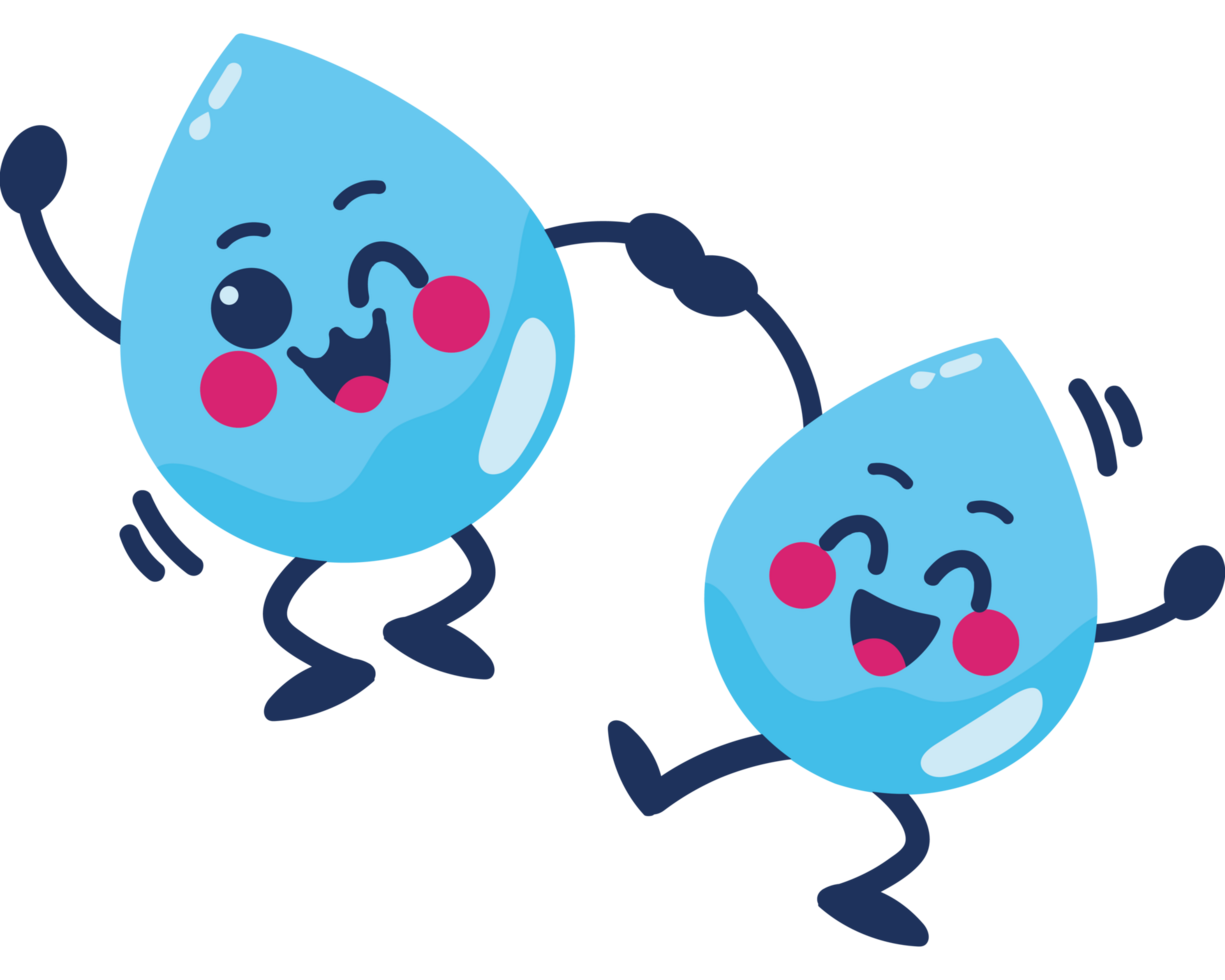 water day drops character celebrating png