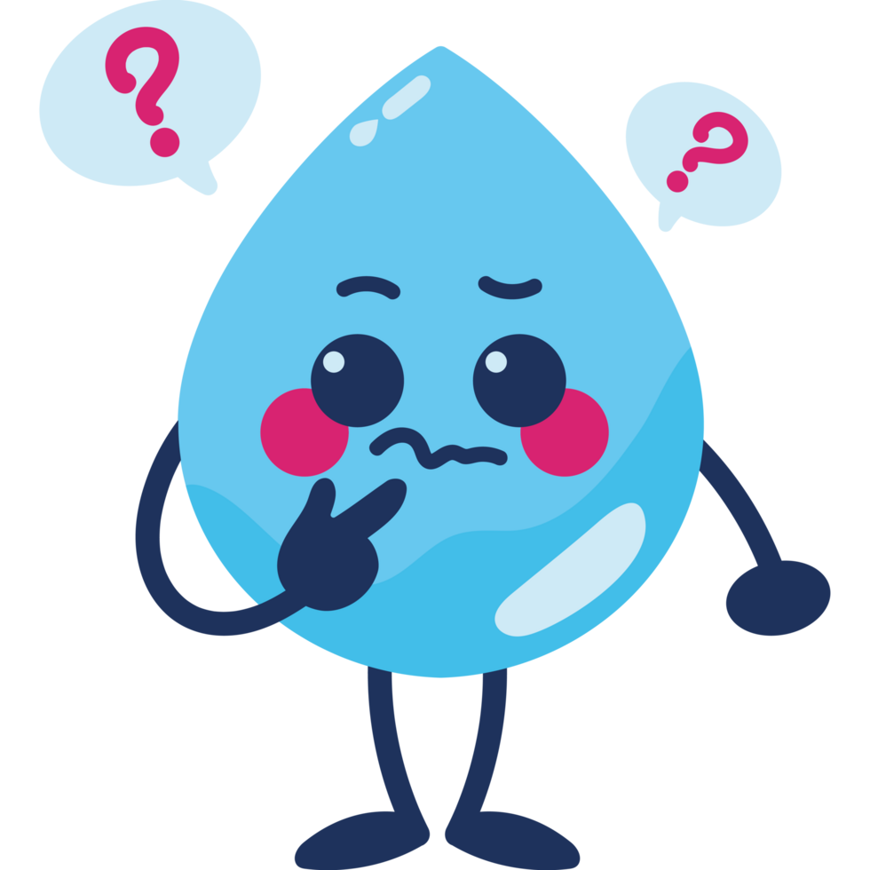 water day drop thinking character png
