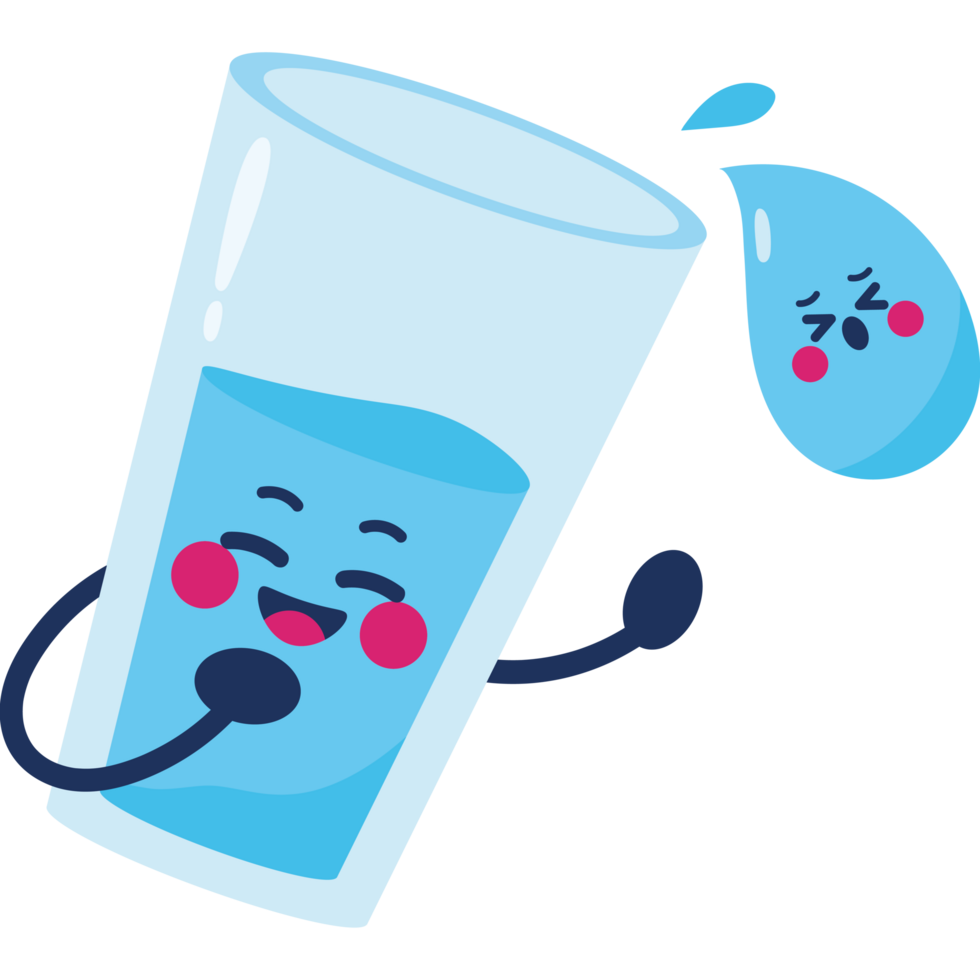 water day drop and glass character png