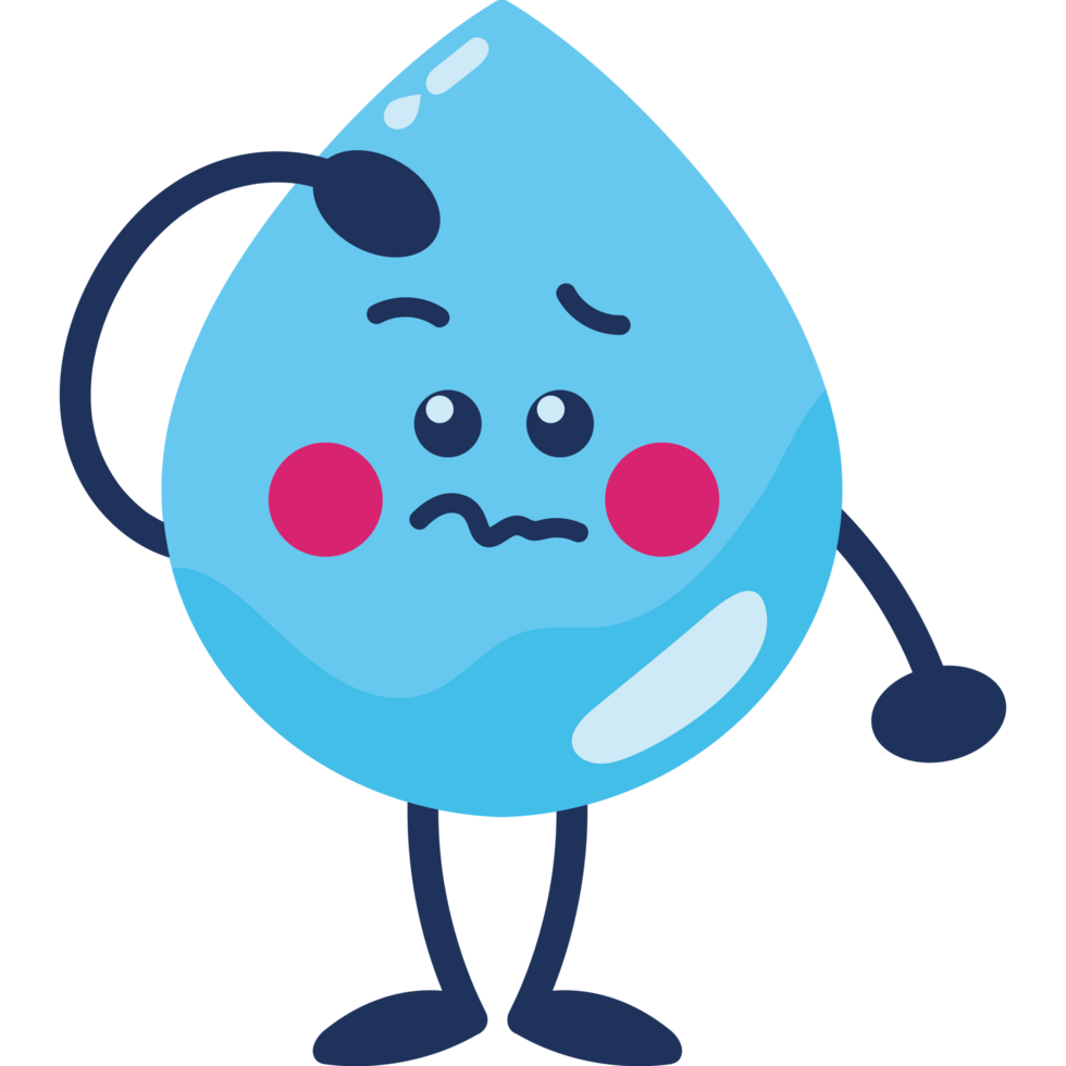water day drop confused character png