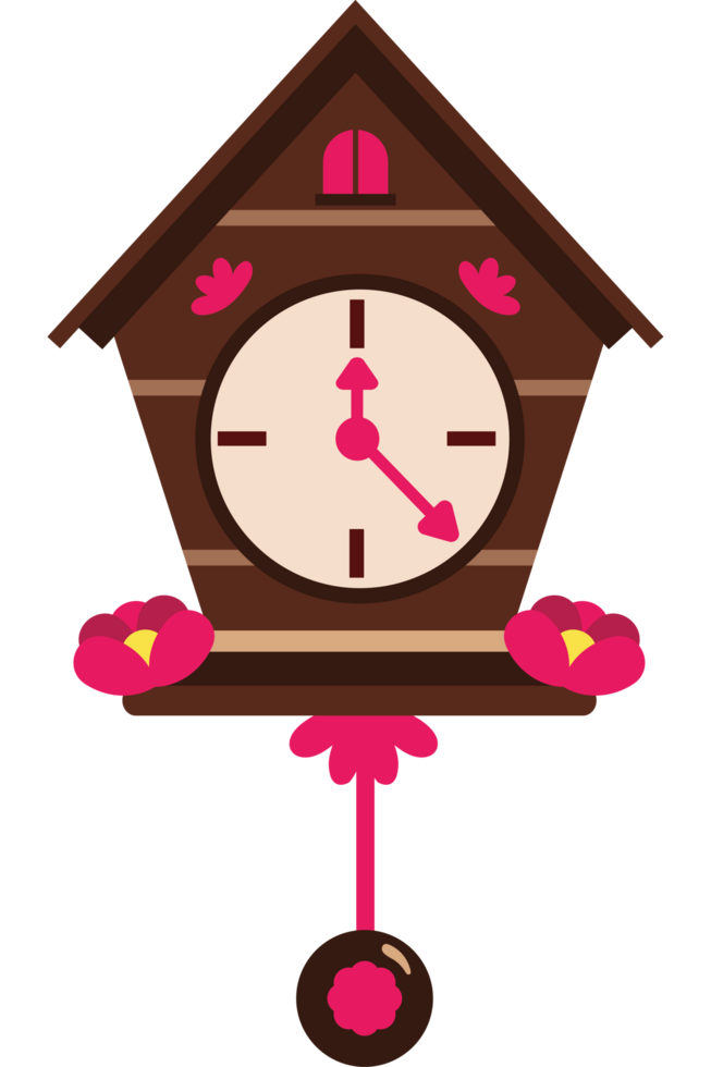 germany cuckoo clock with flowers png