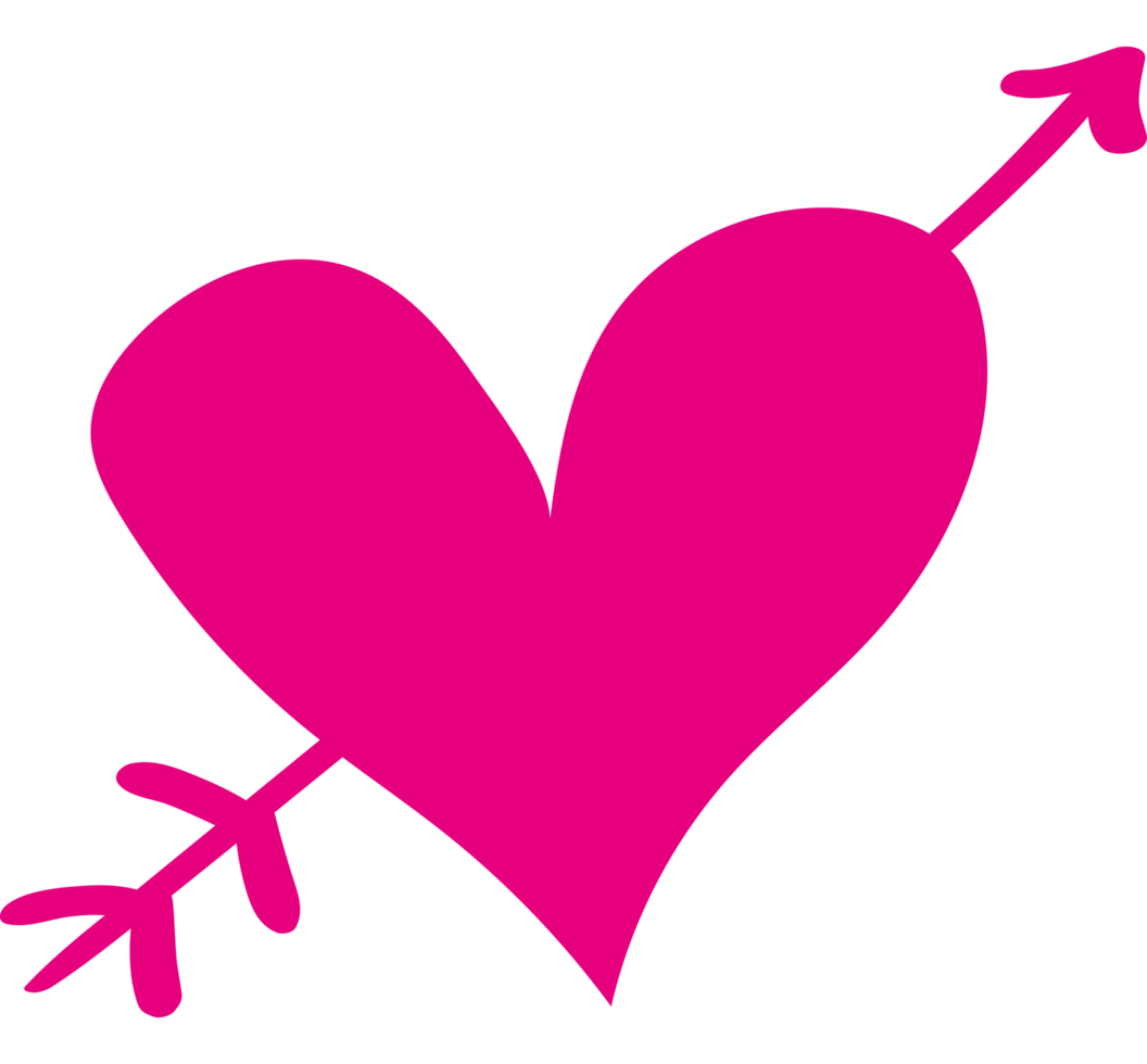 scribbled heart arrow png