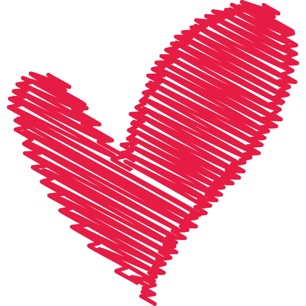 scribbled heart drawing png