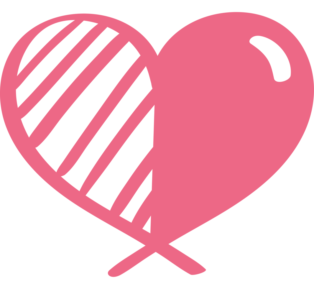 scribbled heart doodle design png