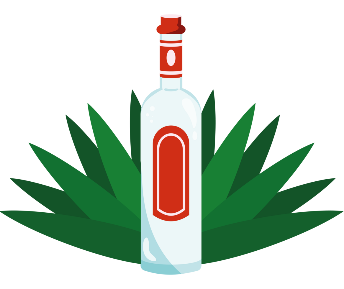 mexico mezcal bottle and agave png