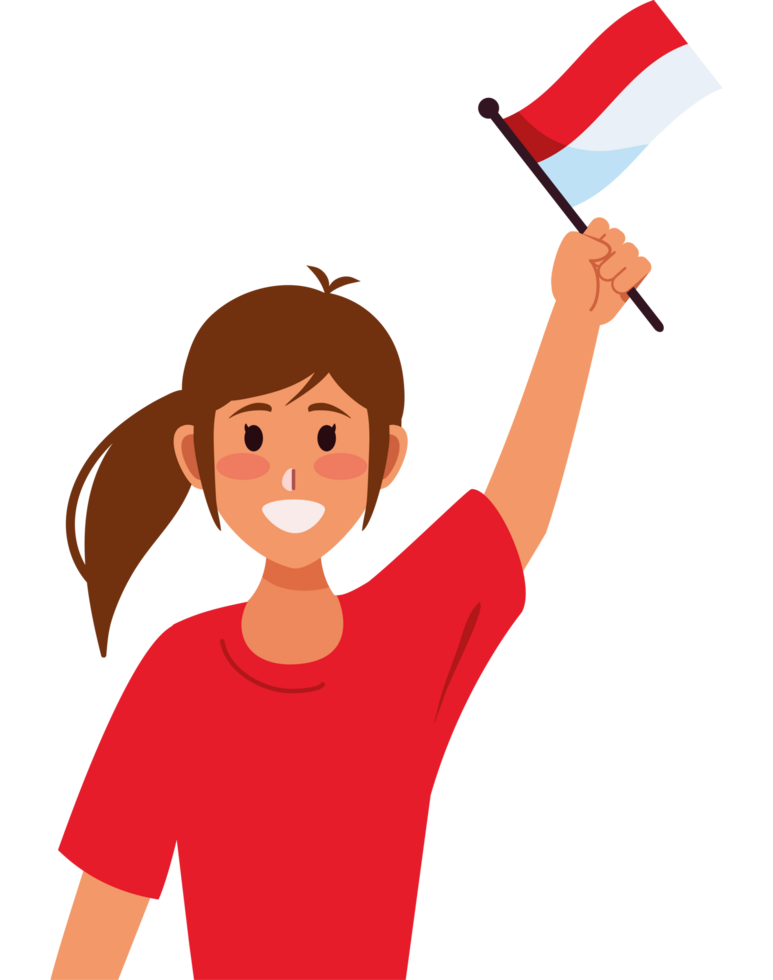 indonesia independence day woman with flag design png