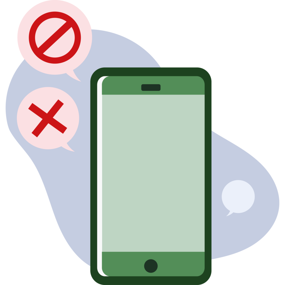 smartphone device with denied symbol png