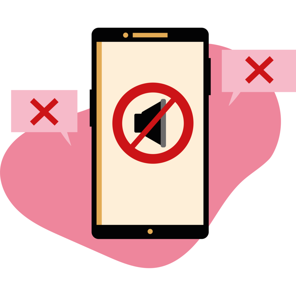 symbol of prohibited of smartphone png
