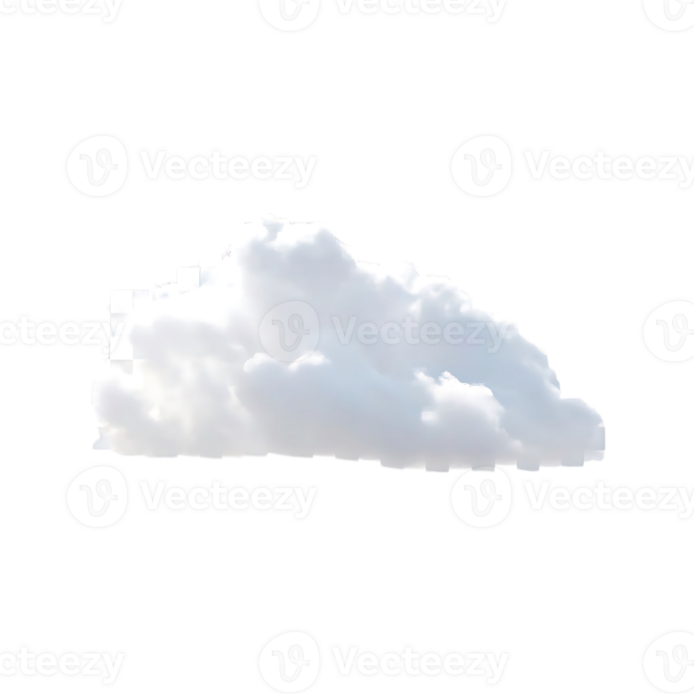 A fluffy white cumulus cloud isolated on a black background png