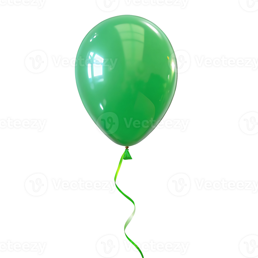 A single green balloon floats against a black background a vibrant of celebration and joy png