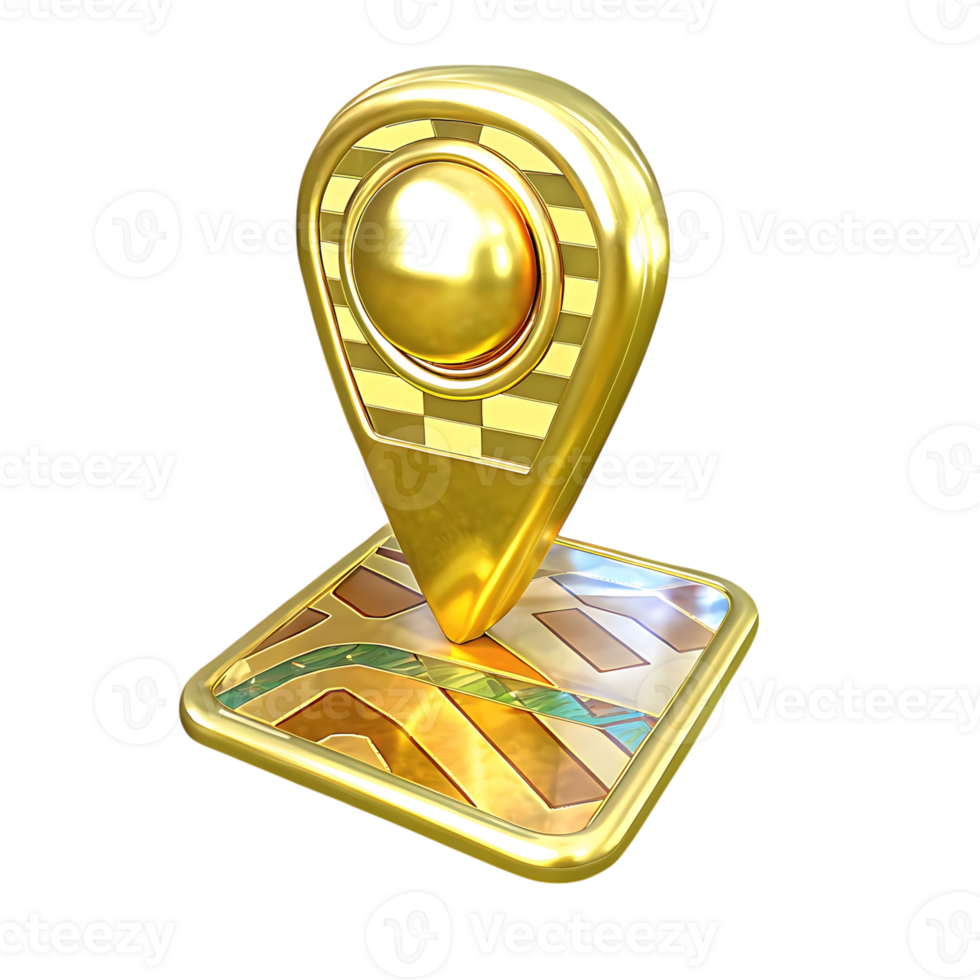 A Luxurious Golden Map Pointer Location Marker Icon Design png