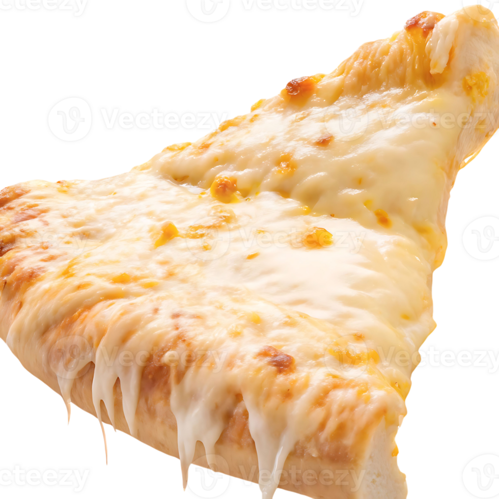 A Delicious Slice of Four Cheese Pizza with Gooey Melted Cheese png