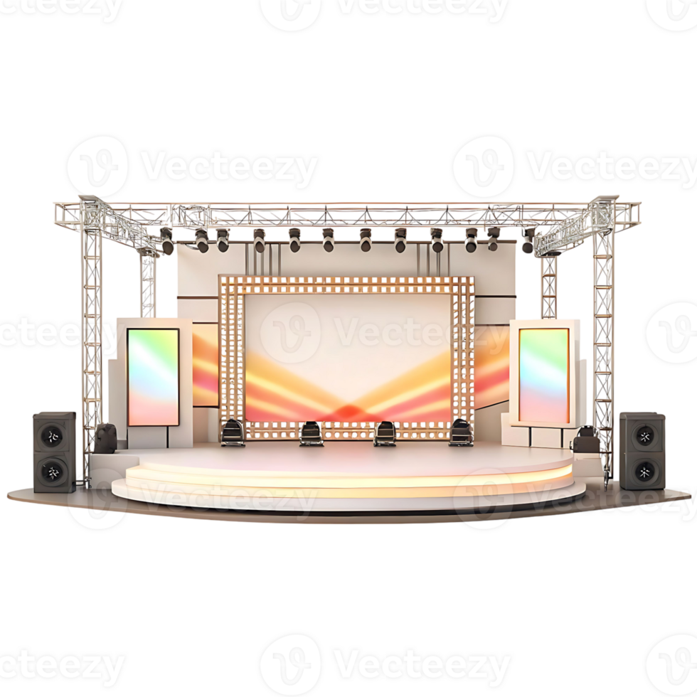 Modern Stage Design with Lighting and Sound System for Events Concerts and Presentations png