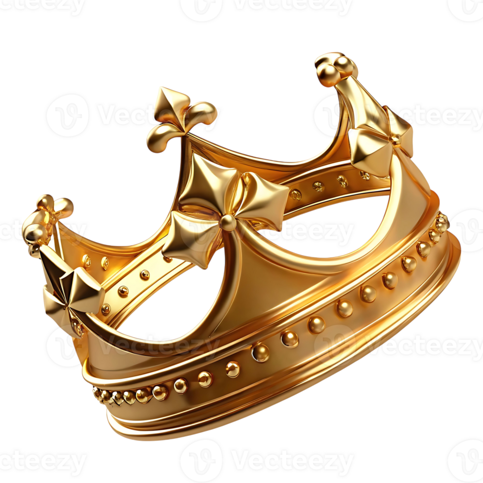 A Stunning Golden Royal Crown with Intricate Details and a Luxurious Design png