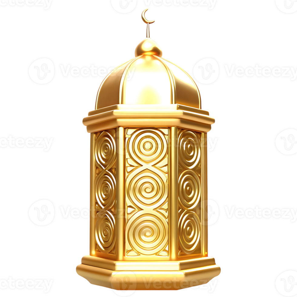 Ornate Golden Ramadan Lantern Islamic Decoration Festive Holiday Symbol png