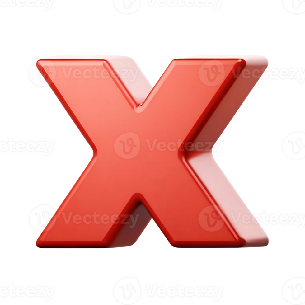 A three dimensional red letter X on a black background a bold and striking png