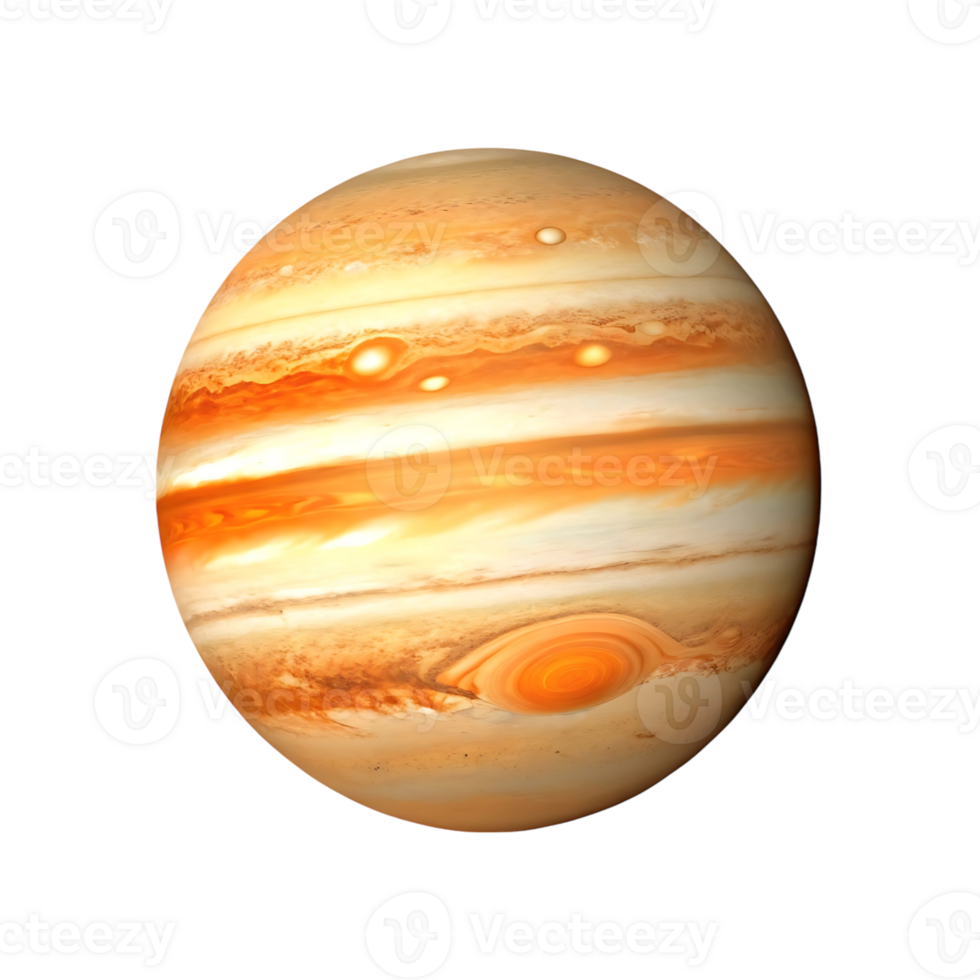 A Stunning View of Jupiter The Largest Planet in Our Solar System Showing Its Iconic Cloud Bands and Great Red Spot png