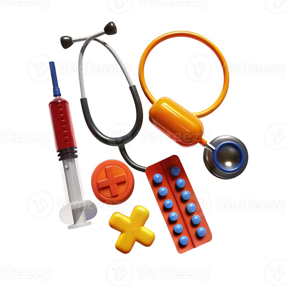 Colorful Medical Icons Symbolizing Healthcare and Wellness png