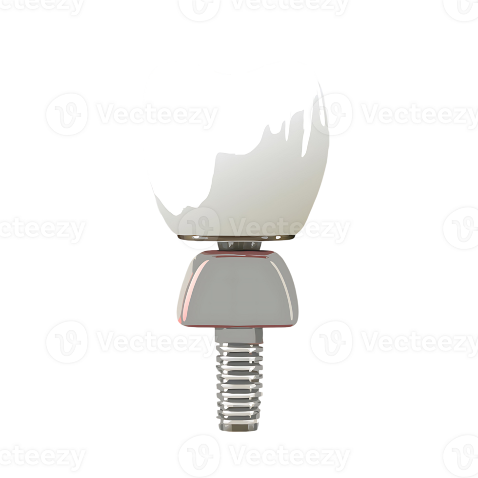 Dental Implant Crown Restoration Illustration Showing a Single Tooth Replacement png