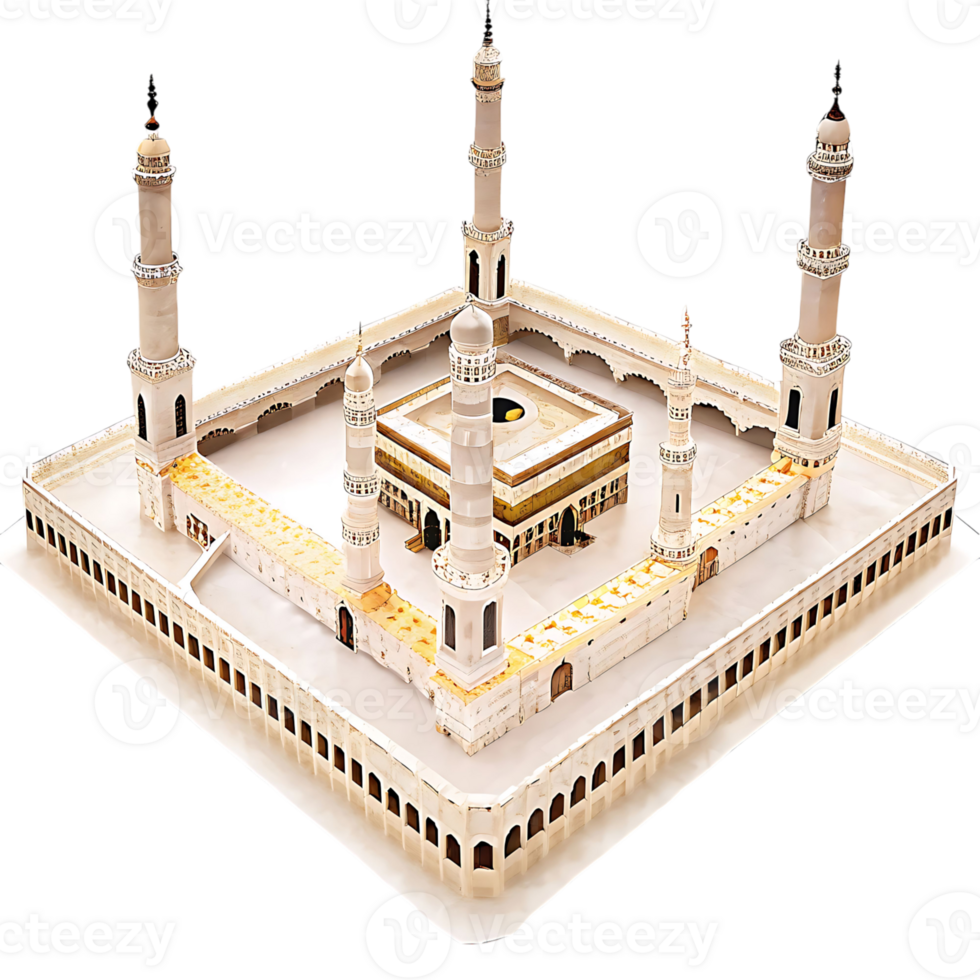 Detailed Architectural Model of the Sacred Masjid alHaram in Mecca Saudi Arabia png