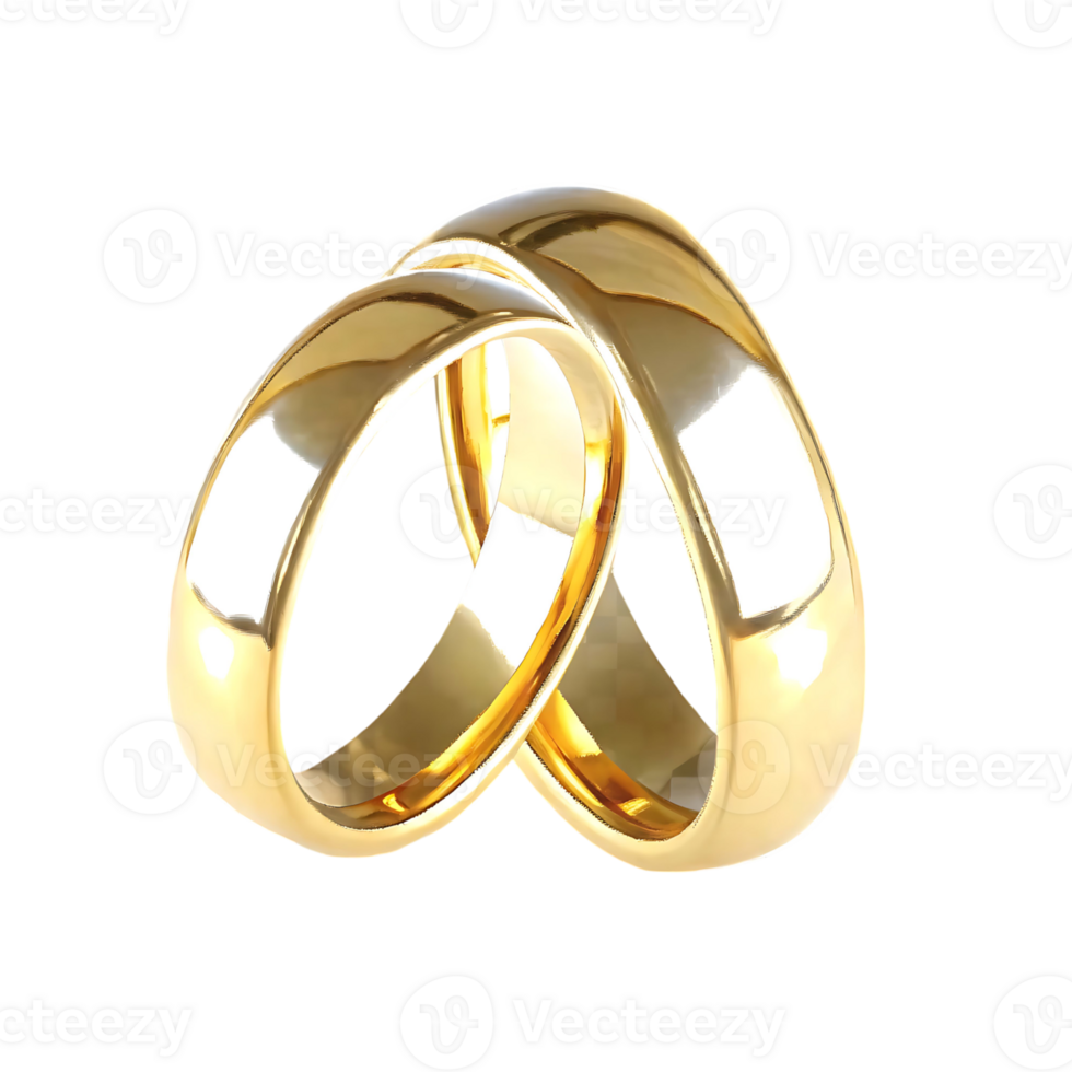 A Pair of Elegant Gold Wedding Rings Intertwined Symbolic of Marriage and Commitment png