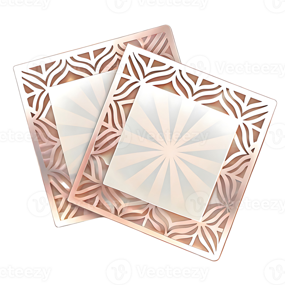 Elegant Rose Gold Laser Cut Place Cards Wedding Invitation Design png