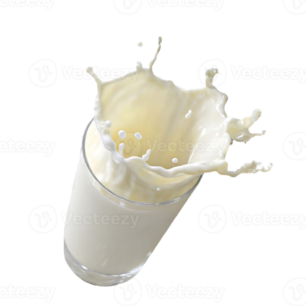 Milk Splashing into a Glass on Black Background A Refreshing Creamy Drink png