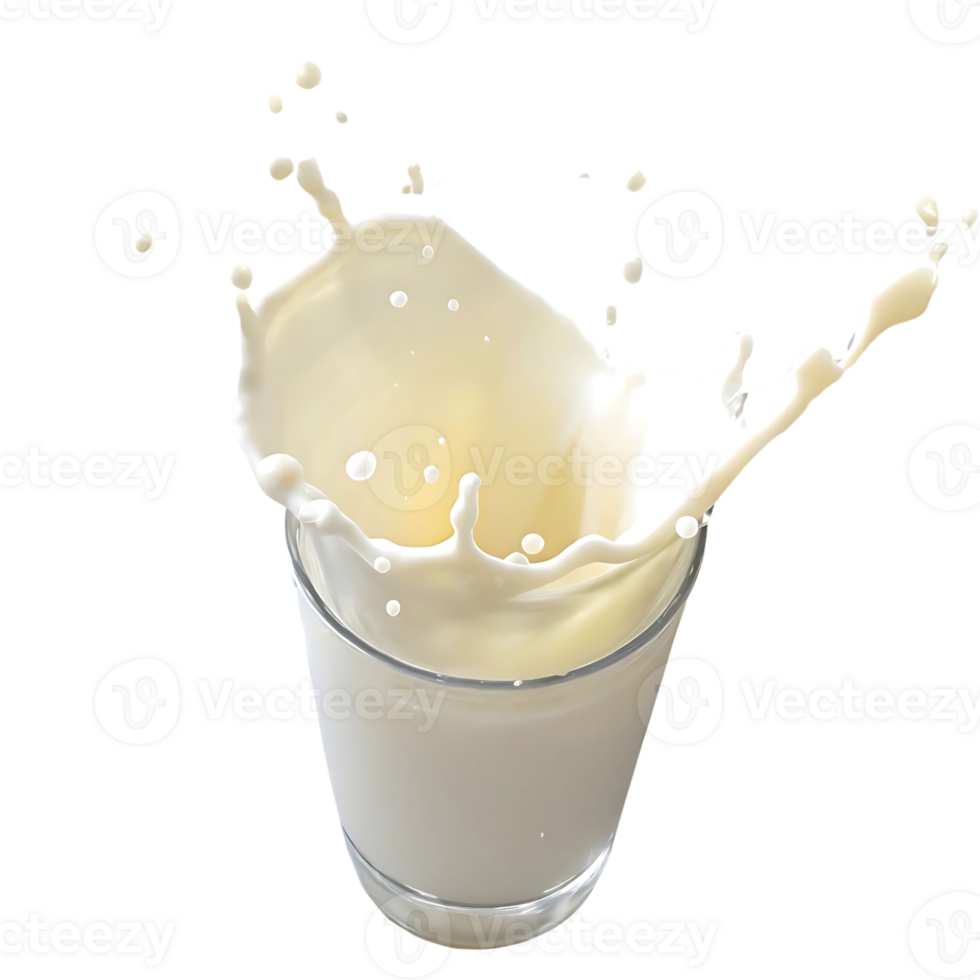 A glass of milk with a spectacular splash showing texture and movement png