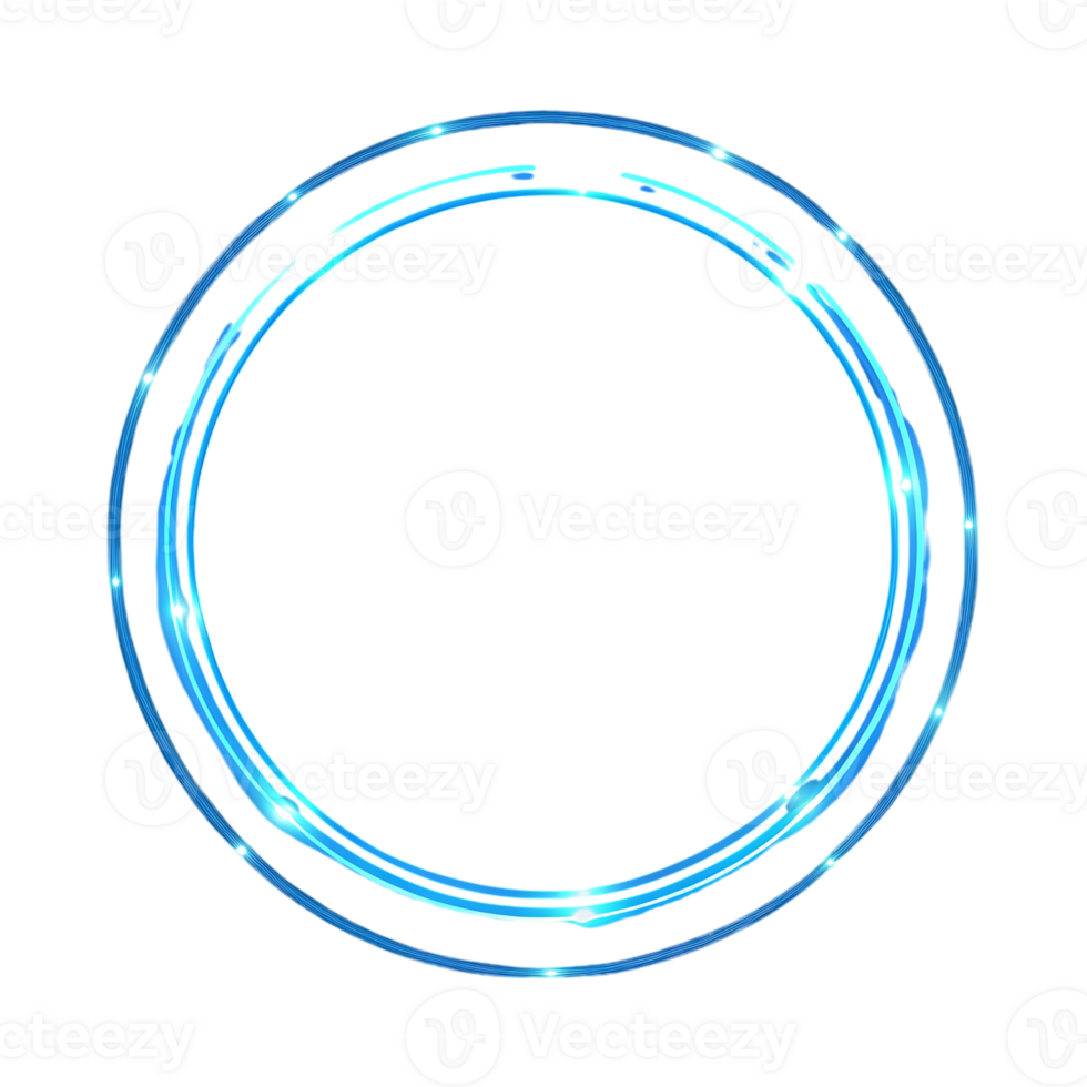 Abstract Circular Glowing Neon Light Frame Design Element png