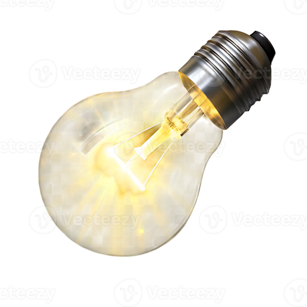 Bright Glowing Light Bulb Illuminating Ideas and Innovation png