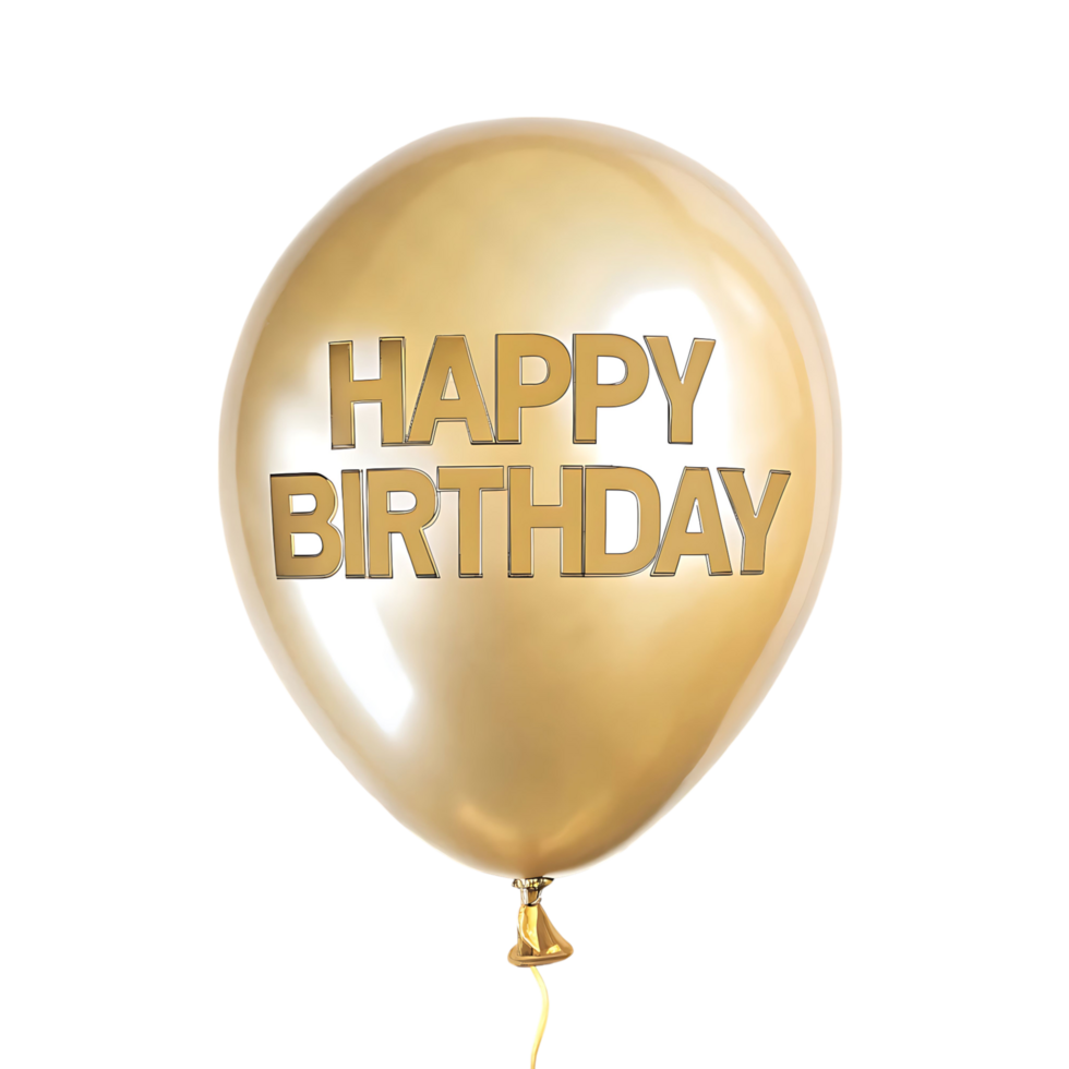 Golden Balloon with Happy Birthday Message for a Festive Celebration png