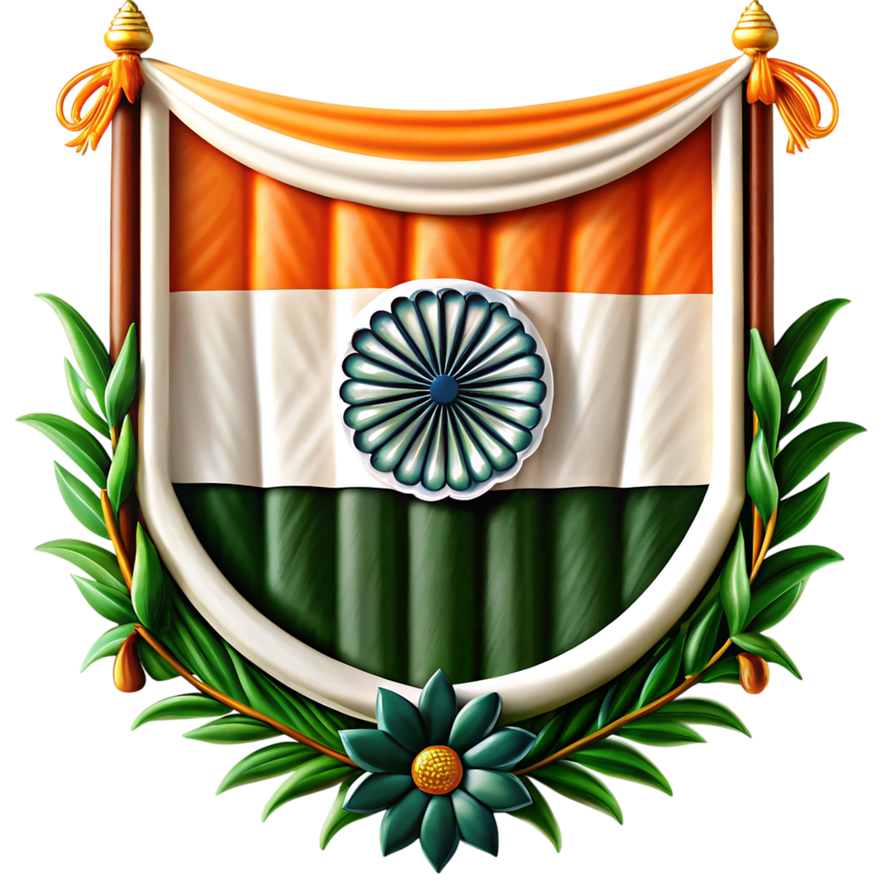 A Majestic Ornate Display of the Indian Flag png