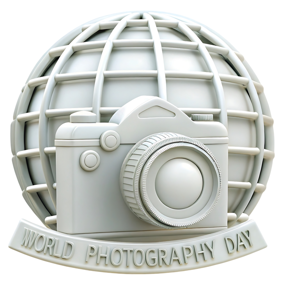 World Photography Day Celebrated Globally with a Camera and Earth Globe png