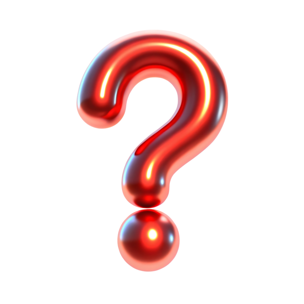 A Vibrant Red Question Mark, Perfect for Graphic Design png