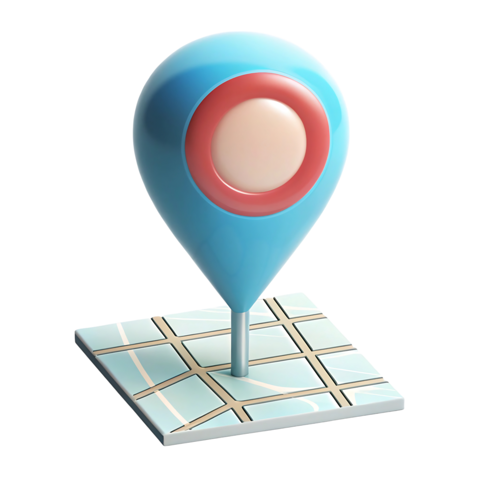 3D Location Pin Icon on a Map Illustration png