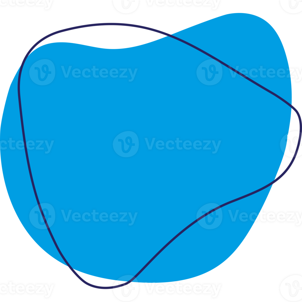 Liquid banner flat blue color style png