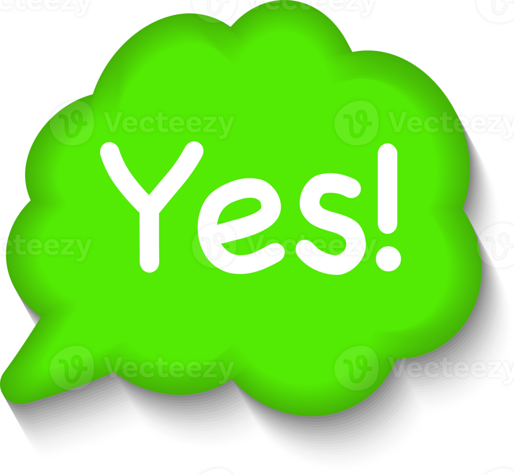 Yes speech bubble green color png