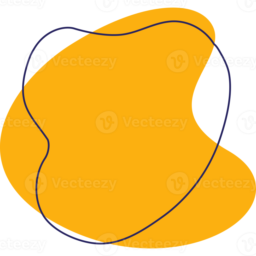 Liquid banner flat color style yellow png
