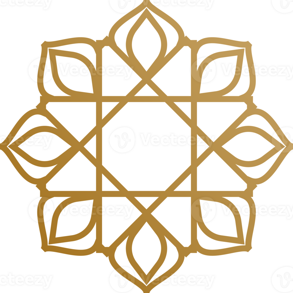 Arabic oriental floral gold color style 1 png