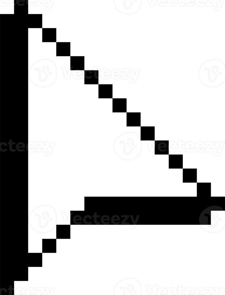 Cursor icon arrow flat style pixelated style png